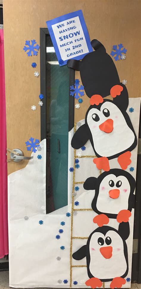 penguin winter classroom door decorating door decorations classroom christmas christmas