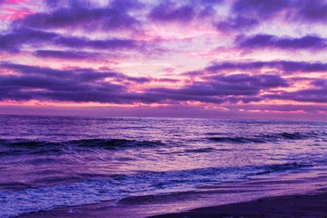 Beach Purple Sunset Aesthetic