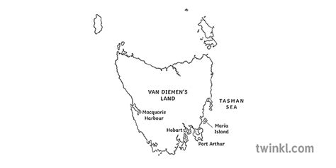 Van Diemens Land Penal Colonies Map Of Tasmania Australian Geography