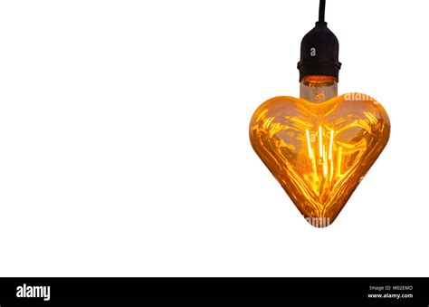 The Orange Bulbs At Heart Shape On A White Background With Clipping