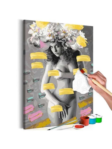 Cuadro Para Colorear Naked Woman With Flowers Venca MKP