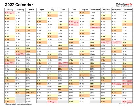 2027 Calendar Free Printable Excel Templates Calendarpedia