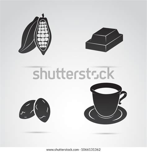 Cocoa Chocolate Cacao Icon Set Stock Illustration 1066131362