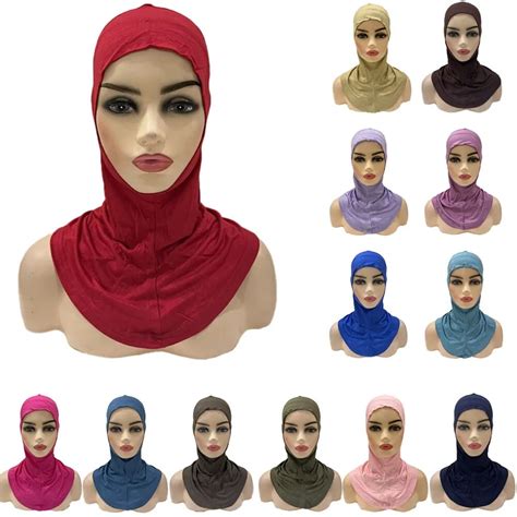 Women Muslim Underscarf Head Cover Cotton Muslim Headscarf Inner Hijab Caps Islamic Underscarf