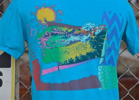 Vintage 1980s Op Ocean Pacific Colorful Surfing Shirt Neon Etsy Surf Shirt Neon Womens