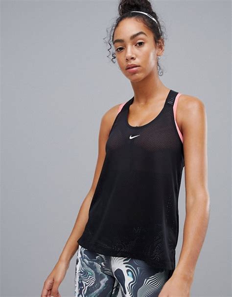 Camiseta Sin Mangas De Malla En Color Negro Pro Training Elastika De Nike Asos