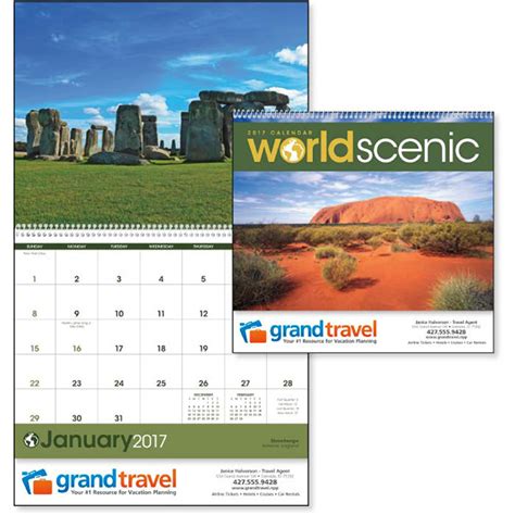 World Scenic Wall Calendar With Logo