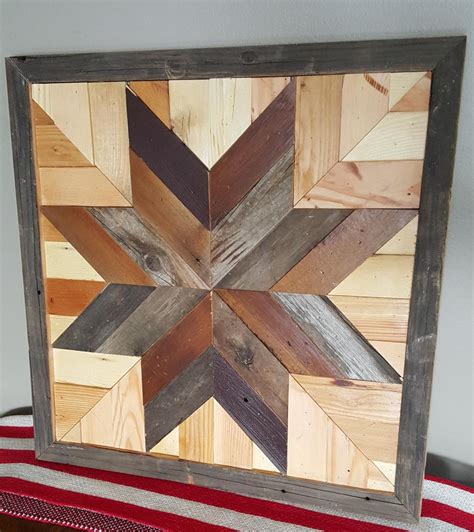 Barn Quilt Dark Star Made With Reclaimed Naturally Weathered Etsy