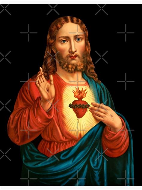 The Sacred Heart Of Jesus Poster For Sale By Dopenmean Redbubble