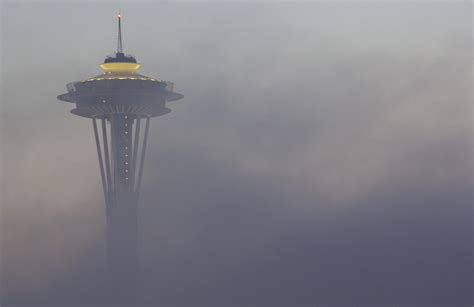 Fogtober Envelops The Space Needle For The Evening Rseattle