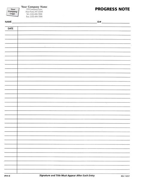 Blank Nursing Progress Notes Notes Template Nursing Notes