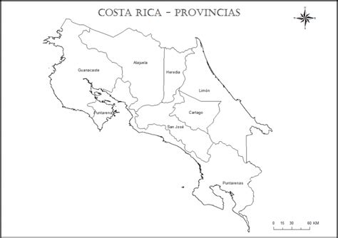 Mapa De Costa Rica Con Provincias Cantones Y Distritos 【para Descargar