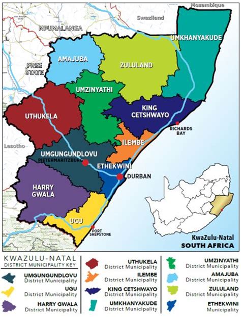 Kzn Map Pdf South Africa District Municipality Province