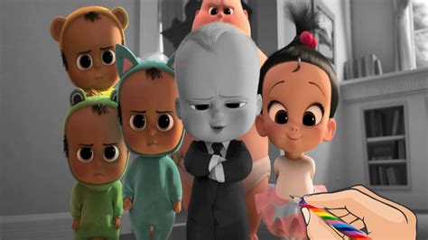 Coloring pages of the dreamworks animation movie the boss baby. The Boss Baby Movie JIMBO STACI and Triplets Coloring ...