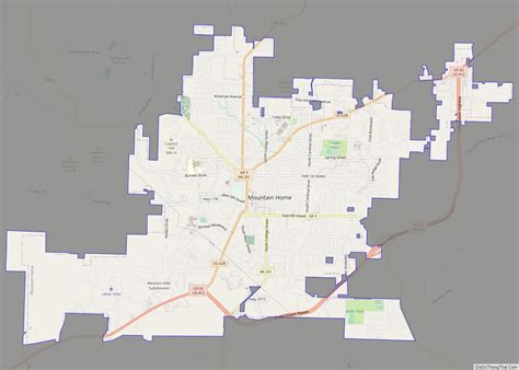 Map of Mountain Home city, Arkansas