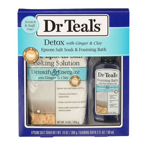 Dr Teals Detox Pure Epsom Salt Soaking Solution And Foaming Bath Set 2 Pieces