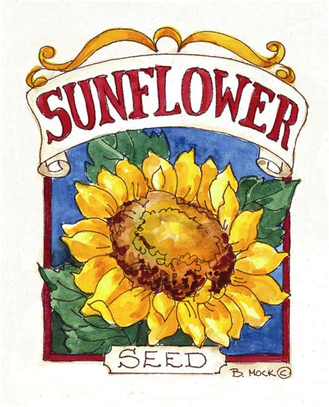 2112 Sunflower Seed Packet Painting By Barbara Mock Fine Art America