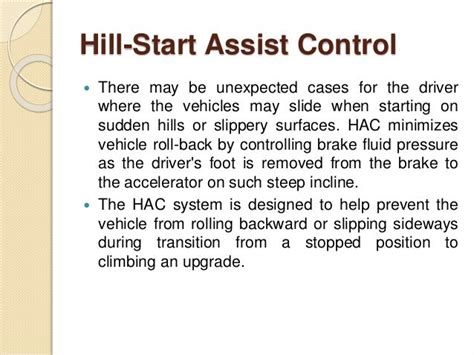 Hill Start Assist Hac And Downhill Assist Dac Ppt