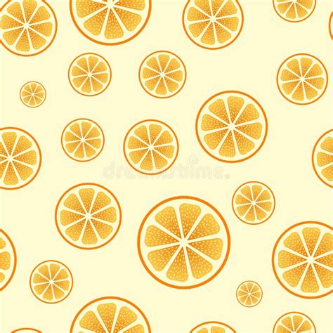 Seamless Pattern Of Orange Fruit Slice Graphics Stock Vector