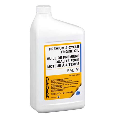 Cub Cadet 32 Oz 4 Cycle Engines Sae 30 Conventional Engine Oil 490