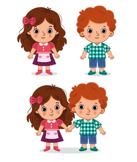 premium vector vector illustration of brother and sister or friends