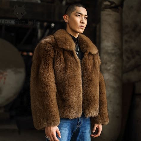 Luxury Full Pelt Fox Fur Coat Short For Men S Warm Winter Natural Fur