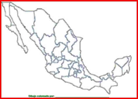 dibujo de mapa de México para colorear e imprimir