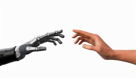 Premium Photo Hands Of Robot And Human Touching