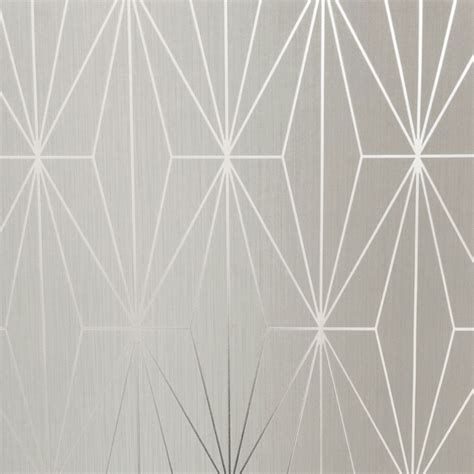 Muriva Kayla Metallic Geometric Wallpaper Contemporary Triangles Ebay