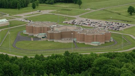 5k Stock Footage Aerial Video Orbiting Ohio State Penitentiary