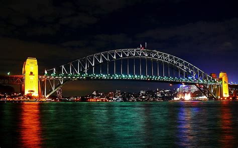 Hd Wallpaper Bridges Sydney Harbour Bridge Australia Light Man
