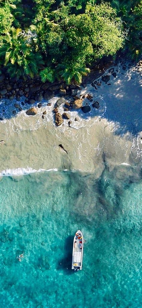 Iphone Wallpaper Silhouette Island Beach Aerial View K Hd