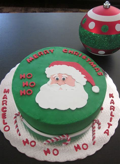Santas Christmas Cake Chocolate And Vanilla Cake Frosted With Bc