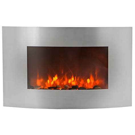 Xtremepowerus 35″ Stainless Steel Electric Fireplace Stained Glass