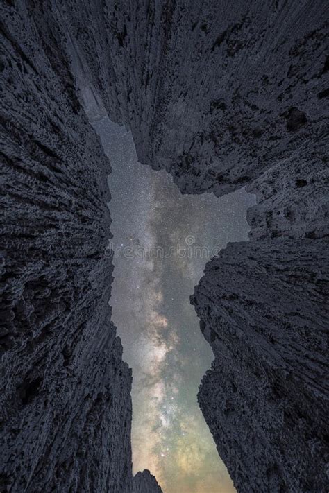 Milky Way Galaxy Above The Moon Caves Slot Canyons In Cathedral Gorge