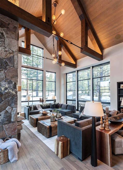 Modern Lodge Modern Mountain Home Modern Cabin Mountain Home Living