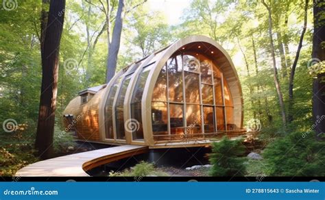 Serenity Amongst Nature: a Tiny Home in a Woodland Paradise Stock