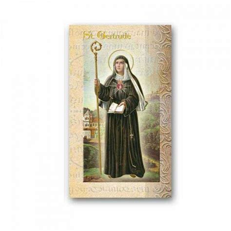 Prayer Cards Holy Cards Biography Holy Card Of Saint Gertrude