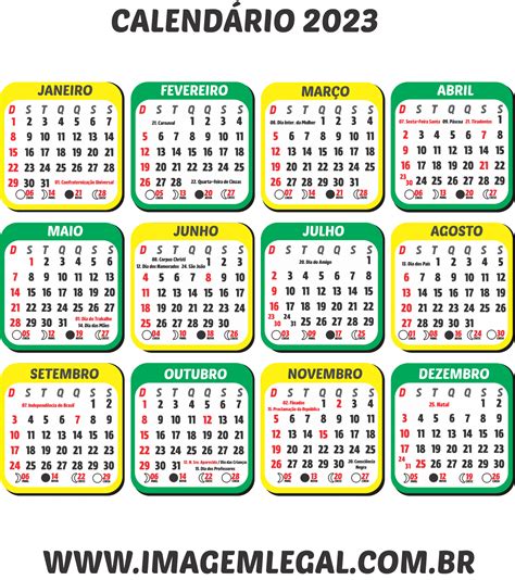 Calendário 2023 Grátis Para Baixar Em Png Imagem Legal