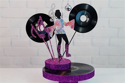 70s Birthday Party Disco Record Centerpiece That Is Oh So Groovy