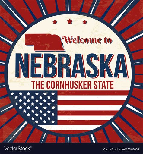 Welcome To Nebraska Vintage Grunge Poster Vector Image