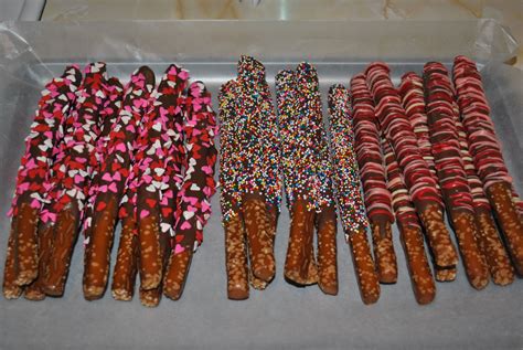 Valentines Themed Chocolate Covered Pretzel Rods So Easy To Make