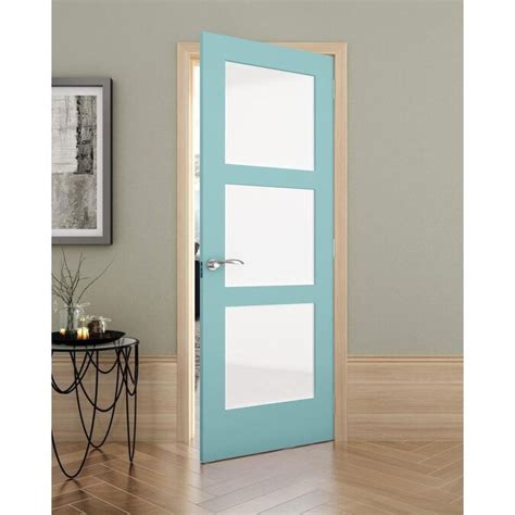 Reliabilt Shaker 28 In X 80 In Sea Mist 3 Panel Square Frosted Glass
