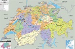 Detailed Political Map of Switzerland - Ezilon Maps