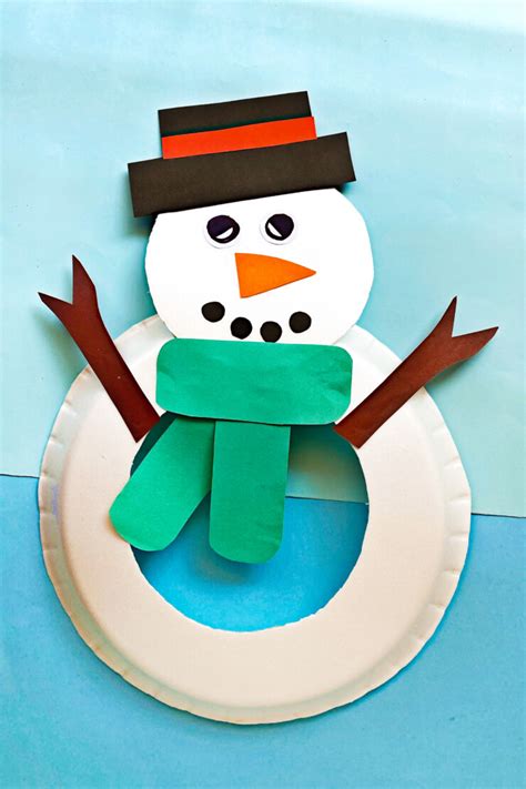 Paper Plate Snowman Easy Winter Craft For Kids