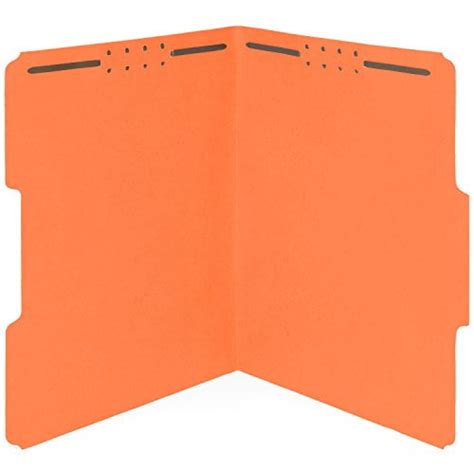 50 Orange Fastener File Folders 13 Cut Reinforced Assorted Tab