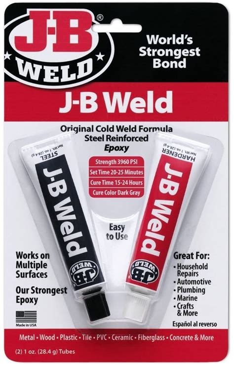 J B Weld Epoxy Glue Steel Reinforced