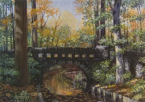 Charley Parker Small Oil Paintings Stone Bridge