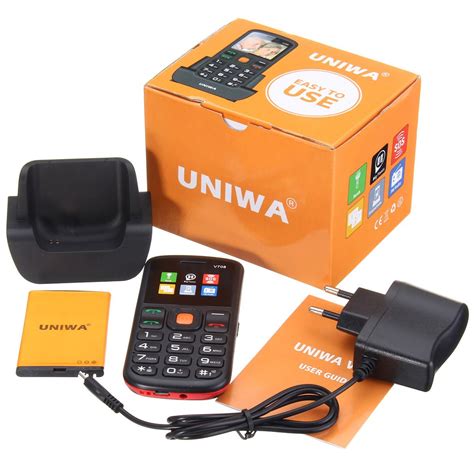 Uniwa V708 177 Inch 800mah Charging Stand Dual Sim Dual Standby Torch One Key Sos Mobile Phone