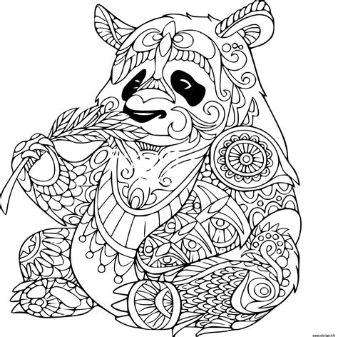 Coloriage Panda Adulte Animaux Dessin Adulte Animaux à Imprimer